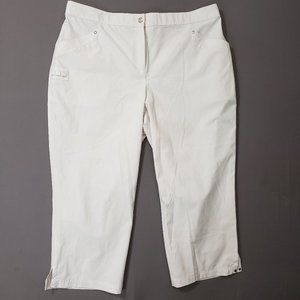Zenergy GOLF by Chicos Womens Crop Capri Pants Size 2 (US 12) White Stretch